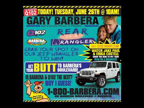 Q-102 & Gary Barbera's REAR IN A WRANGLER! - YouTube