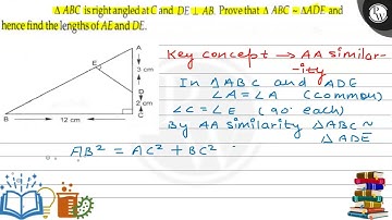 \( \triangle A B C \) is right angled at \( C \) and \( D E \perp A B \). Prove that \( \triangl...
