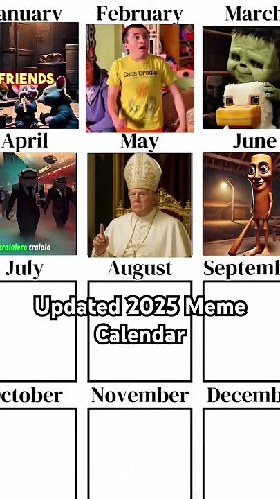 The Ultimate 2025 Meme Calendar đ
𤣠â Each Month Just Gets Crazier!