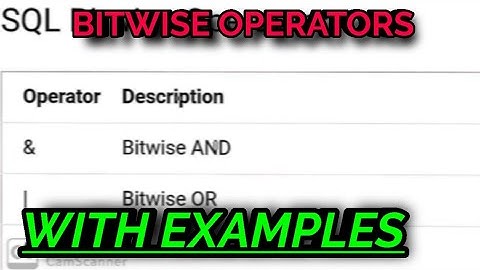 SQL tutorial 16.|Bitwise operators in SQL |operators in SQL in hindi