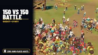 Godot Large-Scale Battle: 150 Goblins vs Vikings — Synty