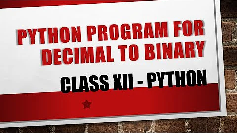 Python program for converting decimal to binary