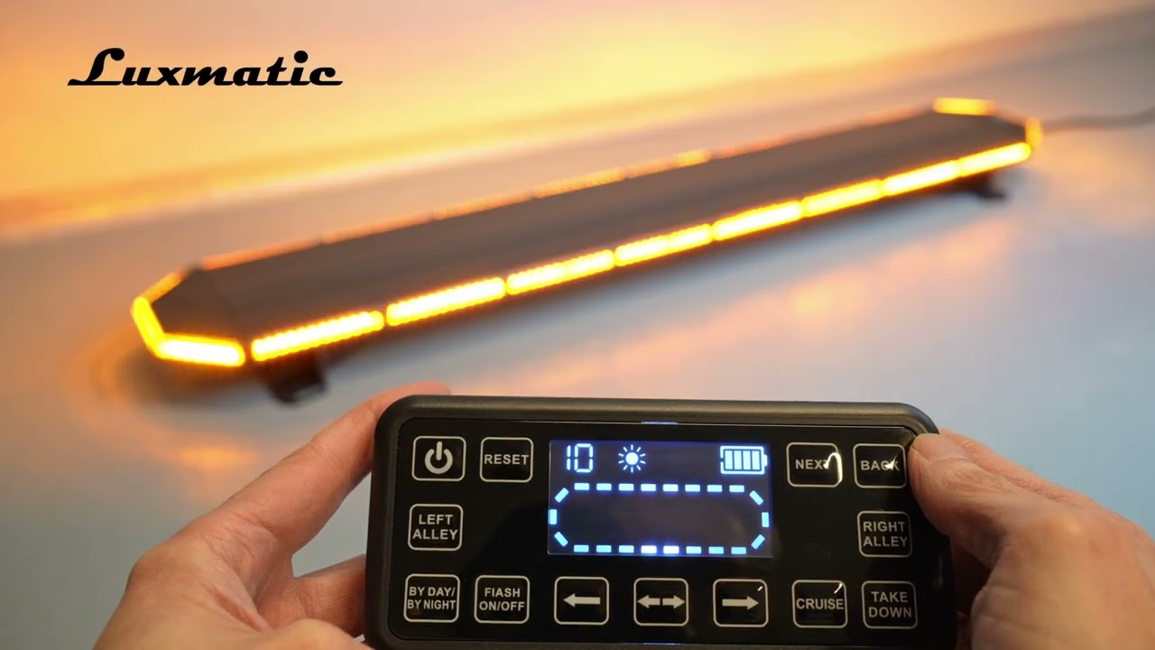 Luxmatic Alert Pro varsellysbjelke - fjernkontroll og blinkemønstre