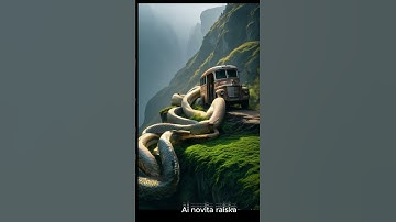 GIANT PYTHON|ABANDONED BUS |TRAVEL DISCOVERED #ai #snake #trending #subscribe #feedshort #animation
