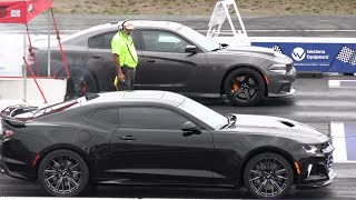 Hellcat vs ZL1 Camaro - drag racing