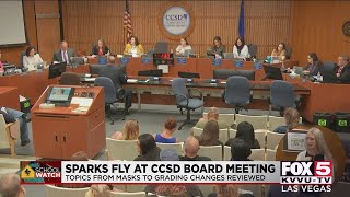 Tempers flare at CCSD board meeting over grading and masks
