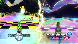 Rainbow Road: Mario Kart Wii VS Mario Kart 8 Deluxe