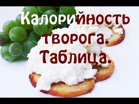 Калорийность творога. Таблица.