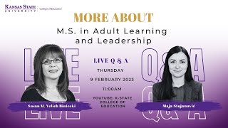 M.S. in Adult Learning and Leadership at Kansas State University