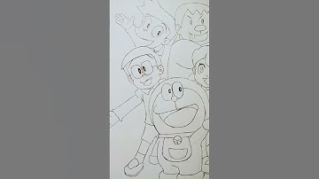 Doraemon outline drawing and colouring part 1#doraemon #drawing #video