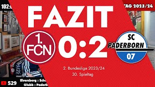 30. Spieltag | 1. FCN : SCP 0:2 | 2. Bundesliga 23/24 | Fazit