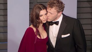 Emily Ratajkowski and husband Sebastian Bear McClard on the Red Carpet for the 2018 Vanity Fair Osca