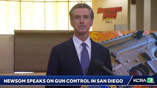 LIVE | Gov. Gavin Newsom is in San Diego to speak about California’s efforts in advancing gun con…