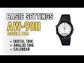 Casio AW-90H Tutorial: How to Set Time, Date, and Analog Hands - Basic Setting Casio AW90 / AW90H