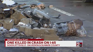 1 killed in fiery crash involving semis along I-65