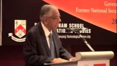 RSIS Distinguished Public Lecture by HE M. K. Narayanan