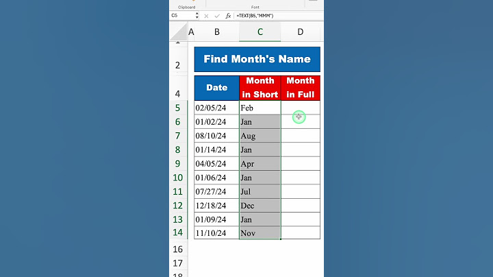 Find Month's Name  #excel #exceltips #msoffice #excelshortcuts #education #exceltutorial #tricks