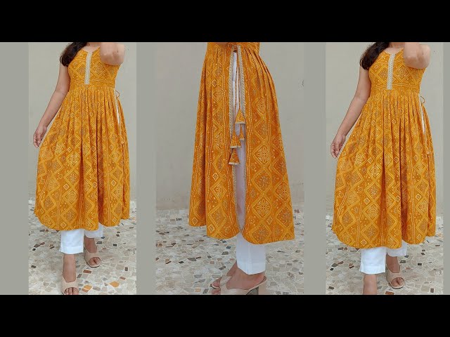 Designer dori waist kurti cutting and stitching / Umbrella frock cutting  and stitching /paplum kurti - YouTube