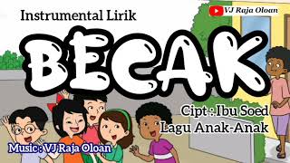 BECAK. Instrumental Lirik Lagu Anak Ciptaan Ibu Soed. Musik : VJ Raja Oloan @vjrajaoloan