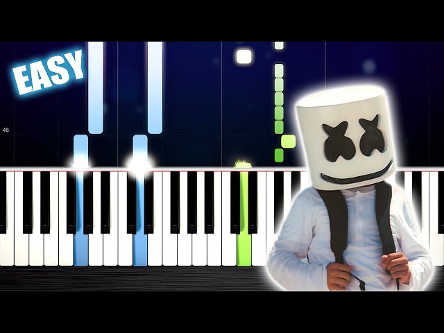 Marshmello - Alone - EASY Piano Tutorial by PlutaX class=