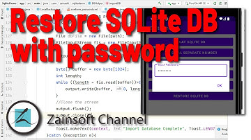 #6. SQLite DB Tutorials - Restore SQLite DB with Password