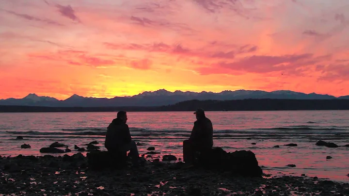 Sunset with my friend George - Edmonds, Washington...
