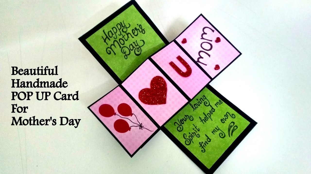 Handmade Mother's Day Card POP UP CARD for Mother's day tutorial YouTube