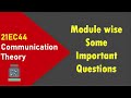 Communication Theory Important questions for Exam | 4th sem VTU | 21EC44