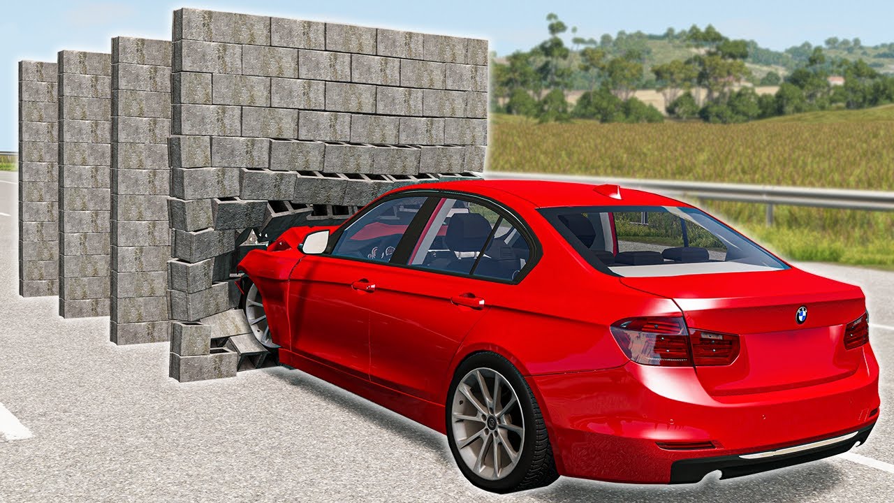 Cars vs Brick Wall – BeamNG.Drive
