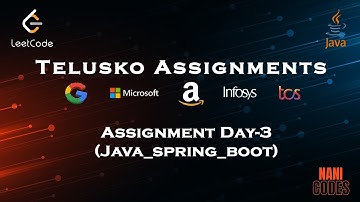 JAVA SPRING-BOOT || Assignment Day - 3|| @Telusko  || Macbook contest