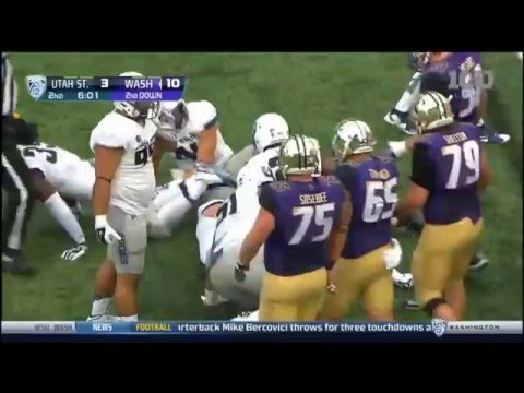 Nick Vigil - Utah State Football - LB - 2015 Washington Game