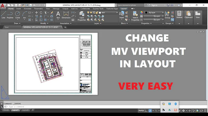 How to rotate mv viewport in layout easy method