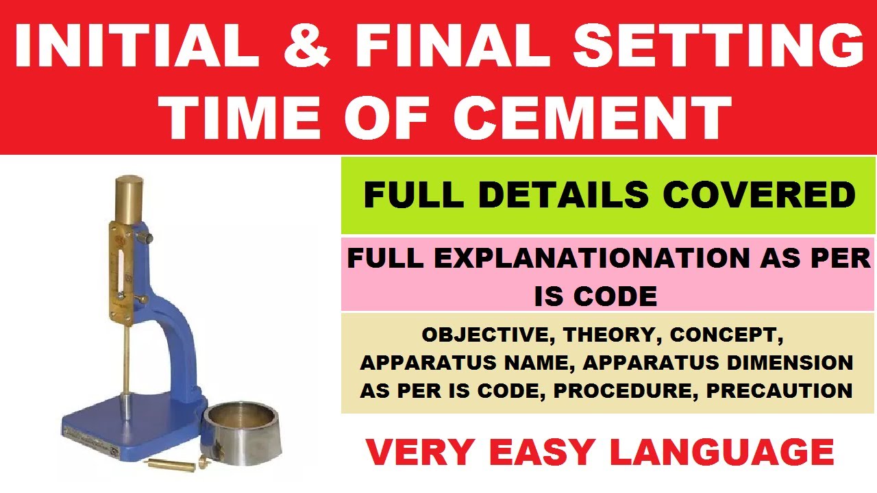 Initial and Final Setting Time of Cement in Hindi || Cement Lab Test by