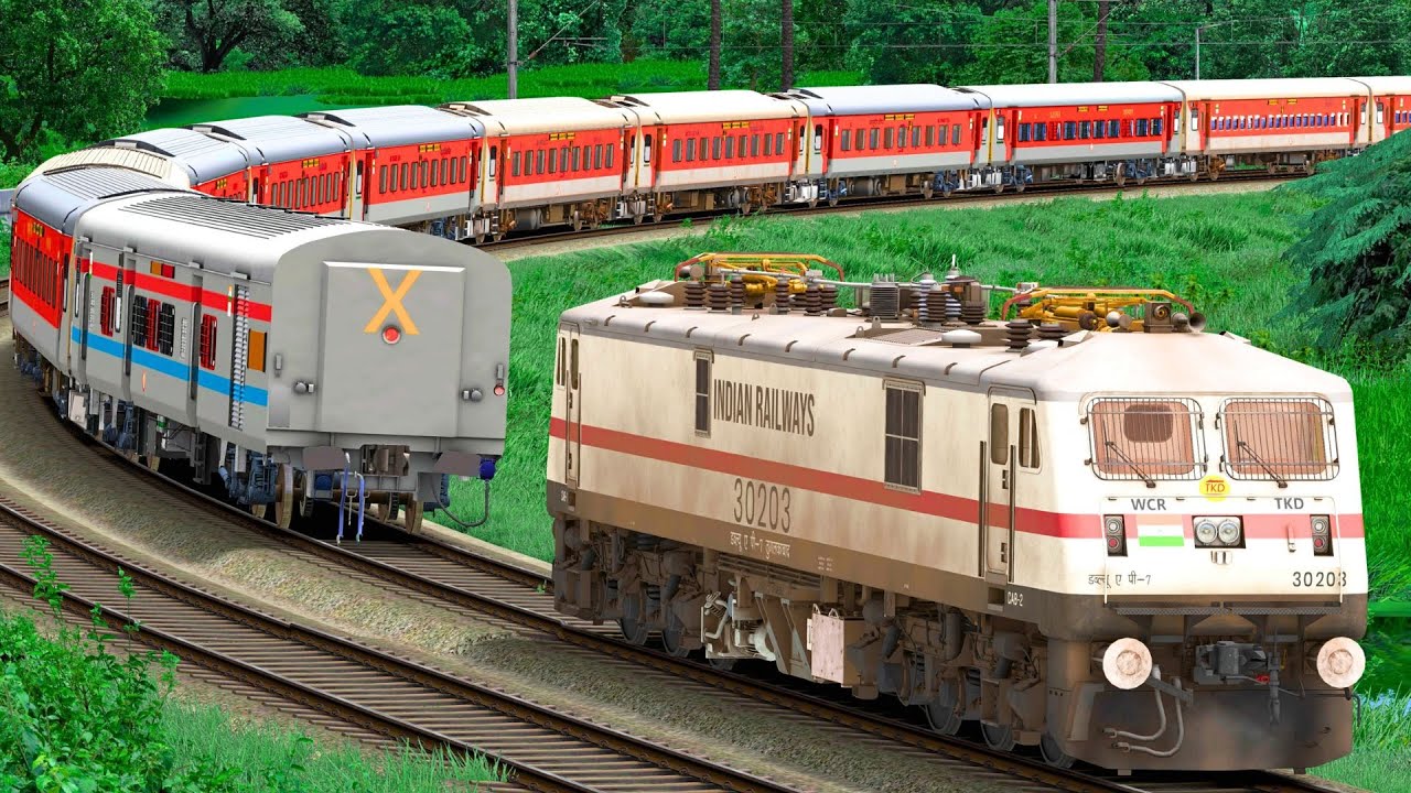 WAP7 LHB RED TRAIN LOCO REVERSAL | BUMPY RAILROAD | Train Simulator | Railwork | NTG GAMING