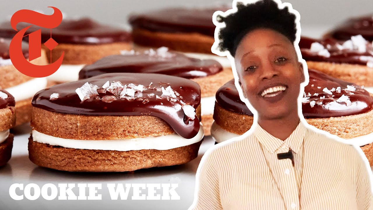 Hot Chocolate Marshmallow Sandwich Cookies With Yewande   NYT Cooking
