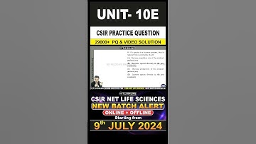 | CSIR Practice Question | Unit 10. Ecological Principles | Topic: E Community Ecology |