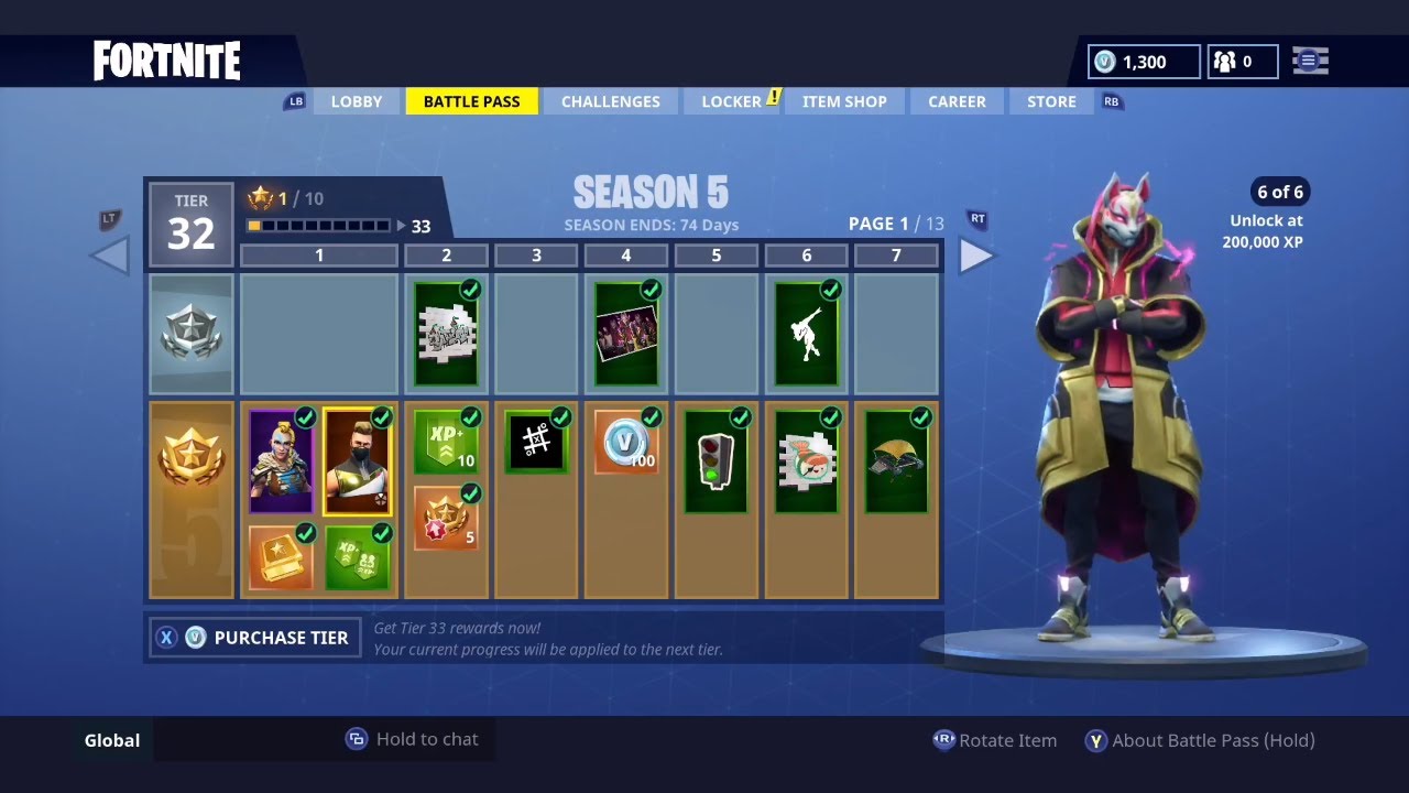 Stage 1 5 Fortnite Fortnite Season 5 Drift Full Armor Set Stage 1 5 Youtube