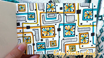 How to Zentangle | Step-by-Step simple Color Zentangle Pattern for Beginners | Art to Relax