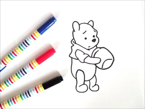 困った顔をしているくまのプーさんの描き方 ディズニーキャラクター How To Draw Winnie The Pooh 그림 Youtube