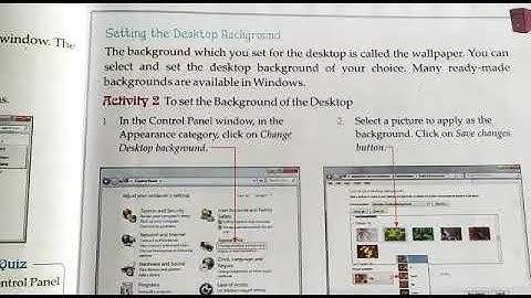 Class 5th Chapter 2 USING THE CONTROL PANEL part 2