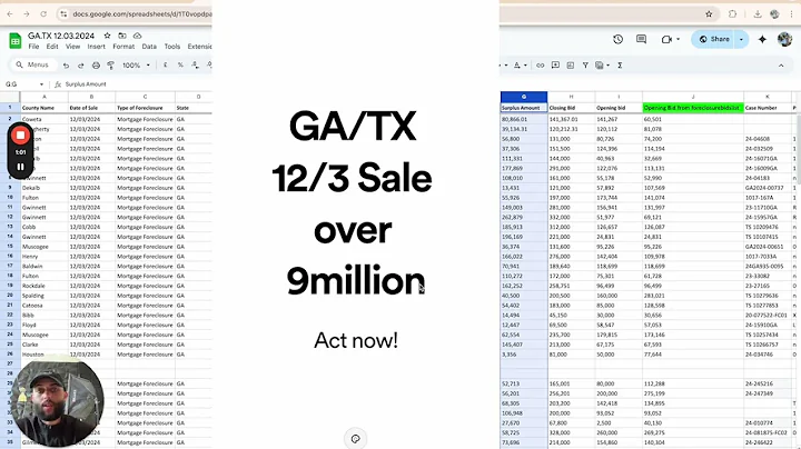 Over 9 Million in potential surplus Ga/Tx sale