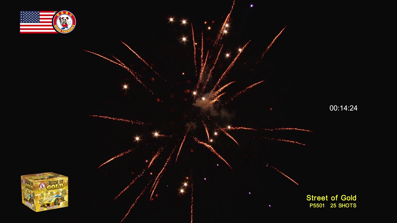 1.4G FIREWORKS: P5501 STREET OF GOLD - YouTube