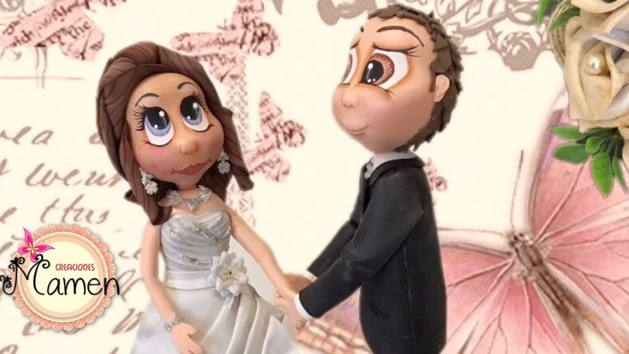 2 Parte Como hacer una pareja de novios hecho con gomaeva - Foamy Creaciones Mamen