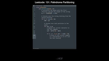Leetcode 131. Palindrome Partitioning in Python | Python Leetcode | Python Coding Tutorial | ASMR