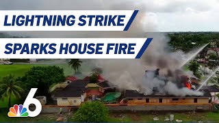 Fire Caused by Lightning Strike Destroys Longtime Home
