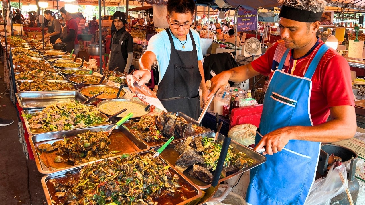 Huge Crowded! 50 Type of Thai Curries Cooking By Thai Master Chef in 1 Hour | Thai Street Food
