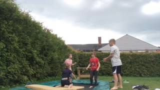 Crazy 8 year old does trippel kaboom