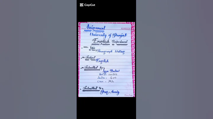 AIOU Assignment Front Page 📄! The AIOU information channel