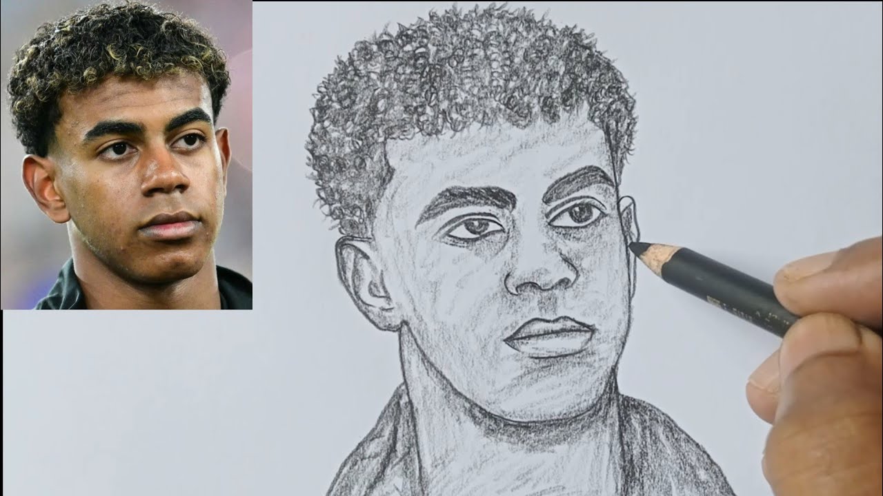 Lamine Yamal Portrait Drawing That Looks Almost Real