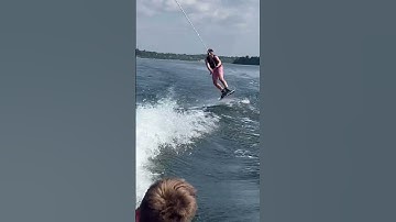 My first time clearing the wake!!!! #wakeboarding #watersport #boat #boating #shorts
